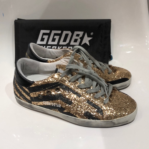 Golden Goose Shoes - NIB Golden Goose gold glitter flag superstar . 7